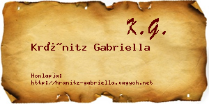 Kránitz Gabriella névjegykártya